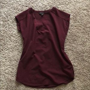 Burgundy v-neck blouse